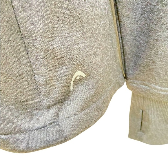 Head charcoal gray zip up big collar athletic jacket zippered pockets size small - Picture 7 of 11